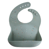 Silicone Baby Bib - Cambridge Blue Confetti - HoneyBug 