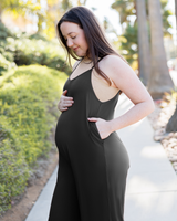 Charlie Maternity & Nursing Romper | Black - HoneyBug 