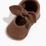 Chestnut Knotted Bow Baby Shoe - HoneyBug 