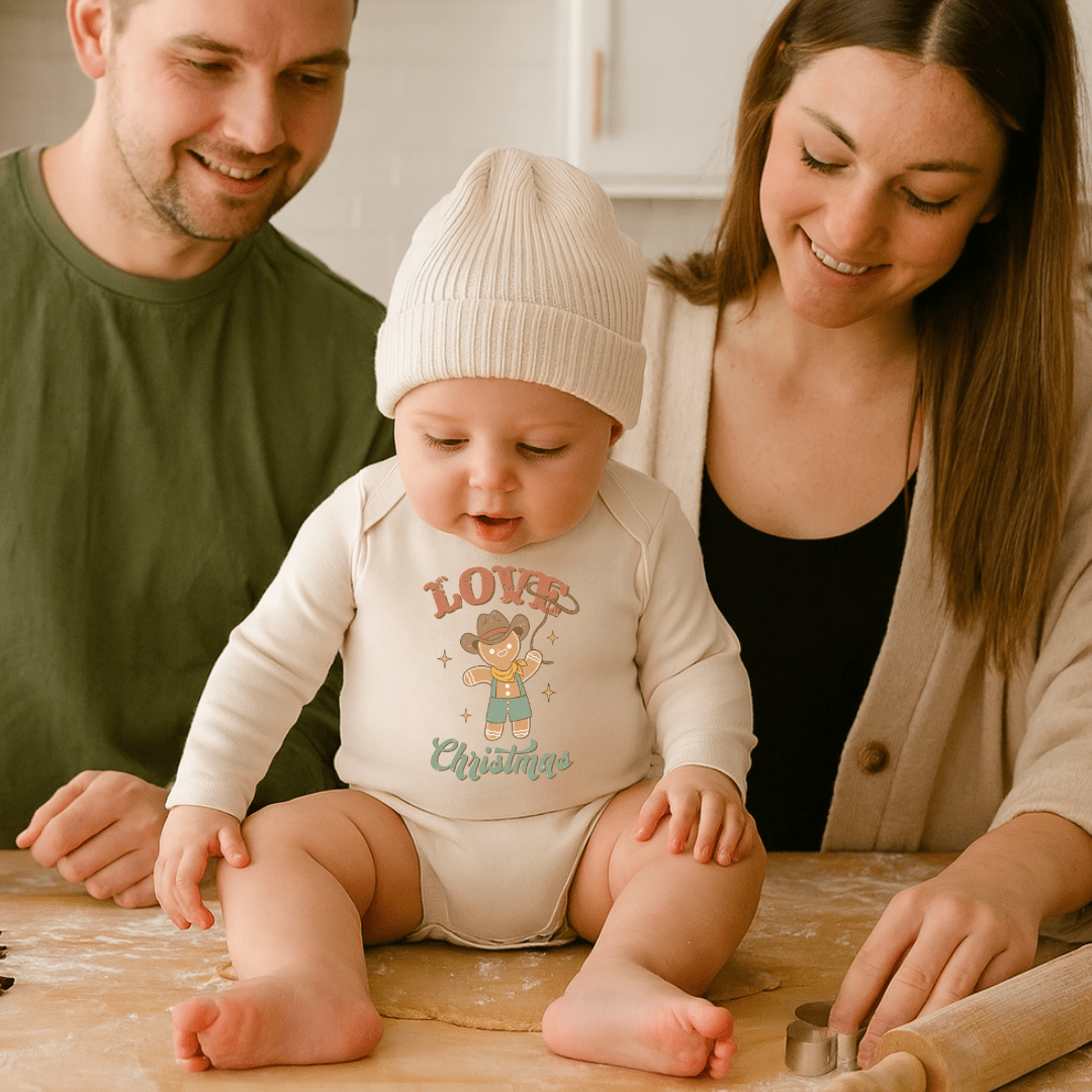 long sleeve graphic bodysuit | christmas lasso - HoneyBug 