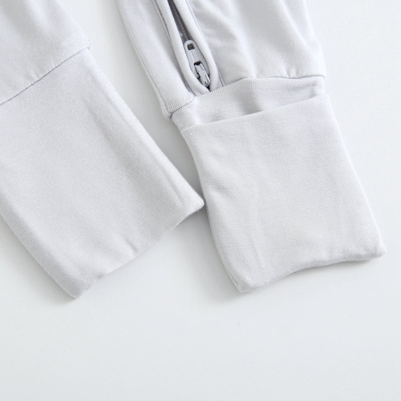 Comfy Gray Zippered Baby Romper - HoneyBug 