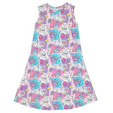 Comic Purple Bamboo Girls' Sleeveless Dress - HoneyBug 