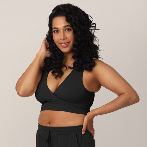 French Terry Racerback Nursing & Sleep Bra | Black - HoneyBug 