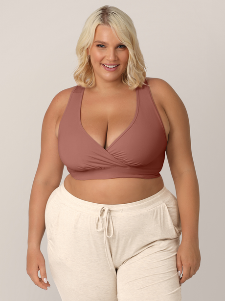 French Terry Racerback Nursing & Sleep Bra | Redwood - HoneyBug 