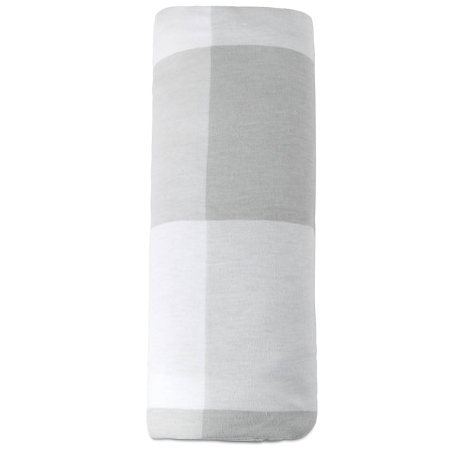 Crib Sheet - Grey Gingham - HoneyBug 