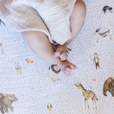 Cotton Muslin Crib Sheet - Party Animals - HoneyBug 