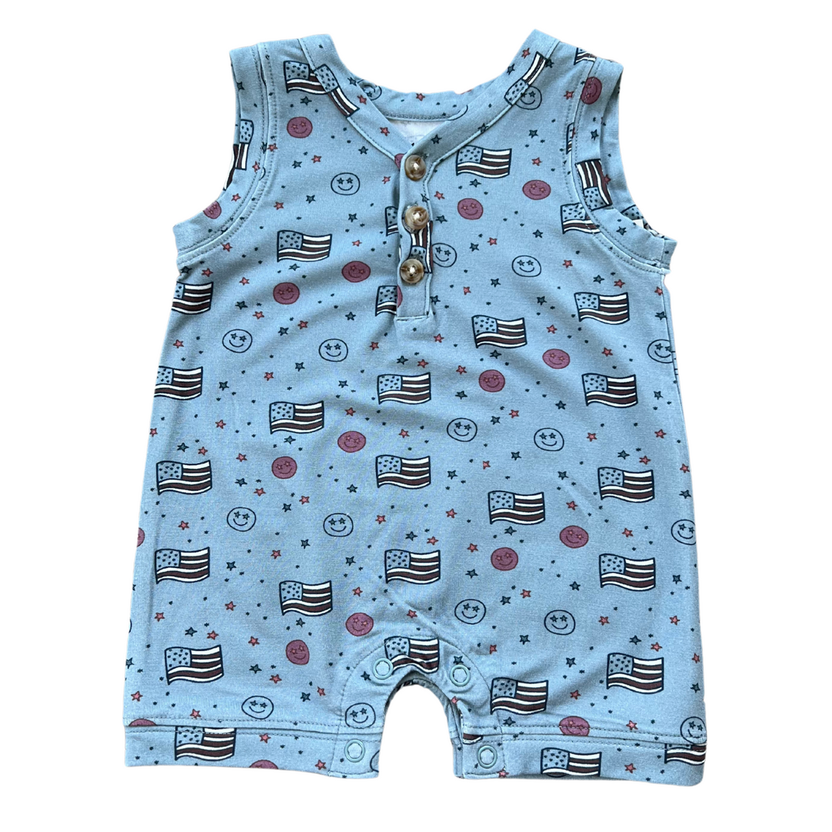Boy's Sleeveless Romper - HoneyBug 