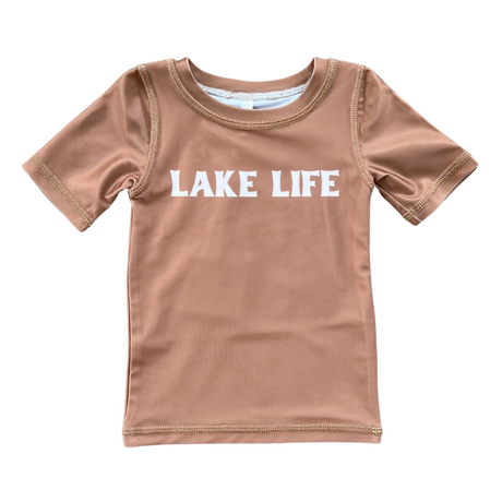 Short Sleeve Rash Guard Swim Shirt - HoneyBug 