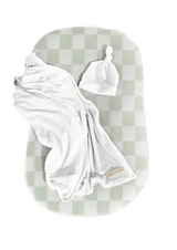 Leaf Green Checkered Baby Lounger Cover