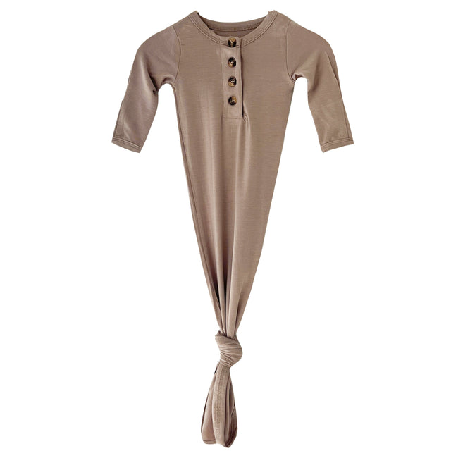 Knotted Baby Gown - Sand - HoneyBug 
