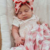 Sugar Pink & White Checkered Stretch Swaddle