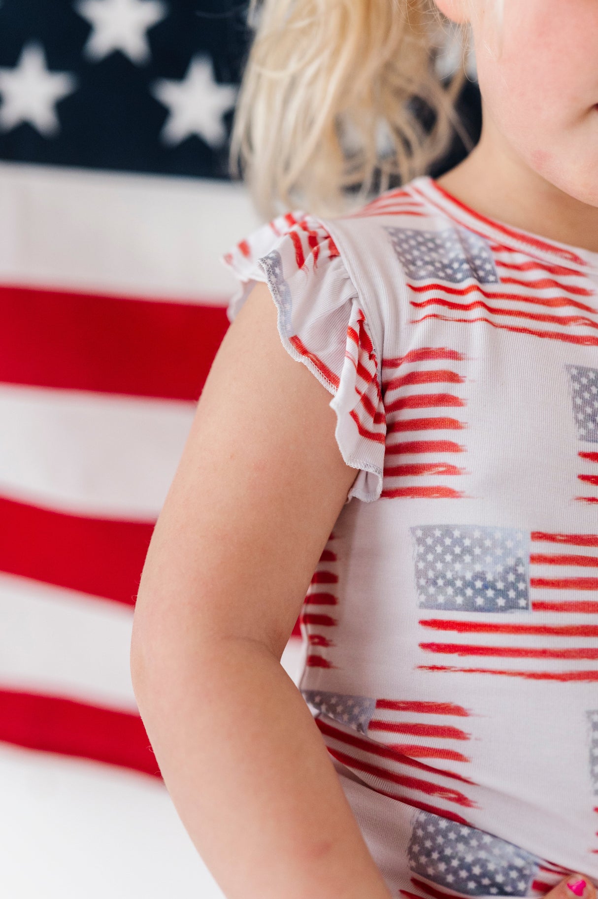 American Flag Ruffle Short Set - HoneyBug 
