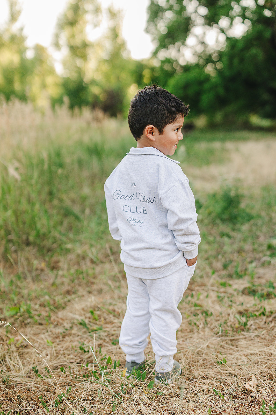 Good Vibes Quarter Zip French Terry Set - HoneyBug 