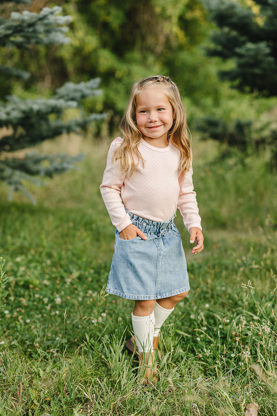 Pink Pointelle Long Sleeve Tee - HoneyBug 