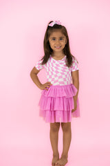 BUBBLEGUM WAVY CHECKERS DREAM TUTU DRESS - HoneyBug 