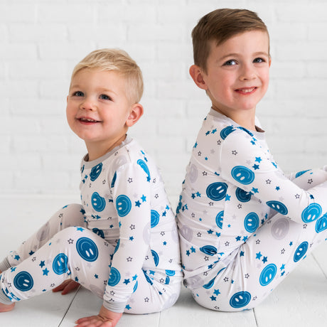 Two Piece Blue Smiley Set