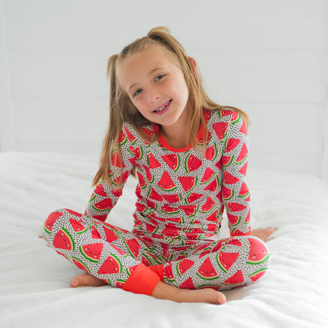 LONG SLEEVE 2 PIECE SETS- Kawaii Watermelon - HoneyBug 