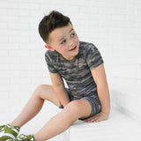 TWO PIECE SHORTIE SET- Chris Camo Ribbed - HoneyBug 