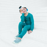 LONG SLEEVE 2 PIECE SETS- Peacock Ribbed - HoneyBug 