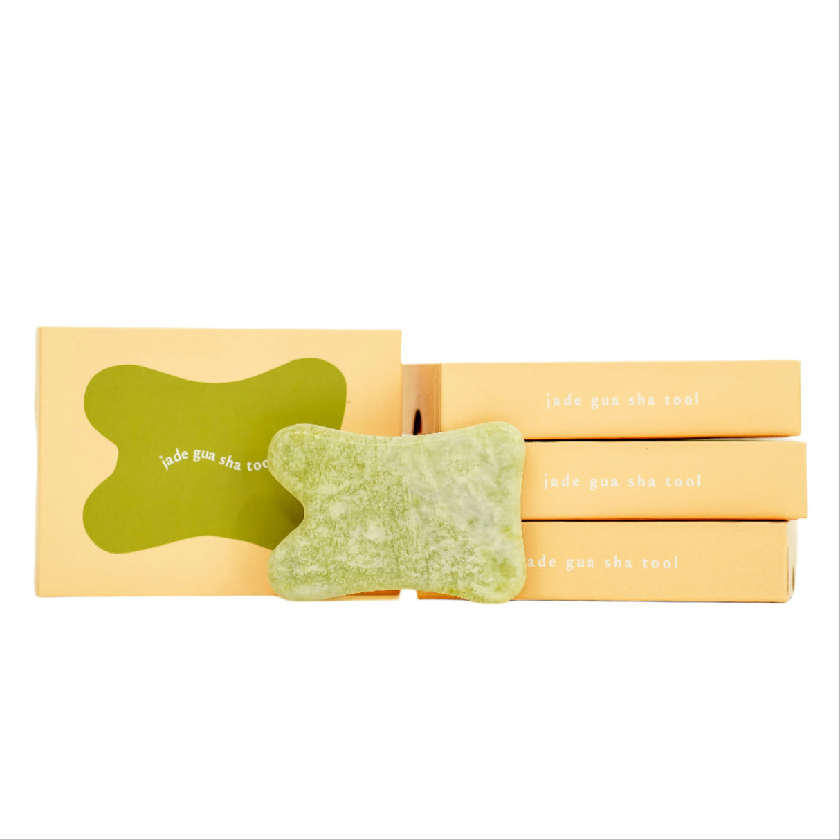 Real Jade Gua Sha Facial Stone U-Shape - HoneyBug 