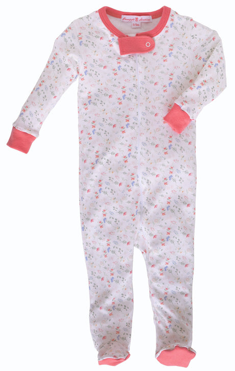 Madison Floral Pima Footie - HoneyBug 