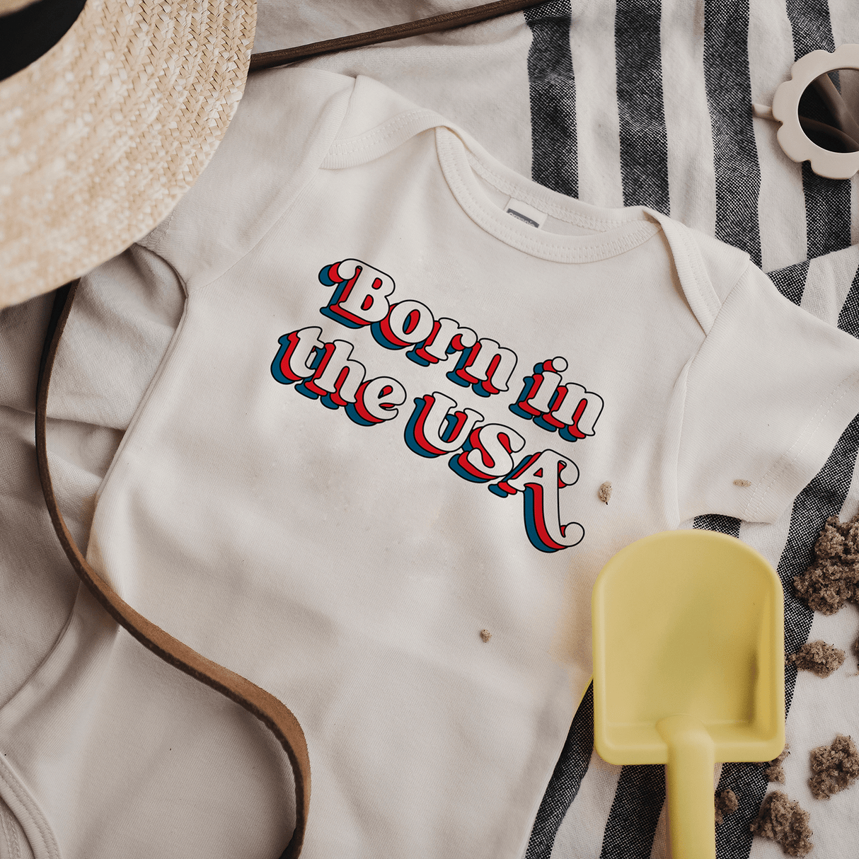 graphic bodysuit | born in the usa - HoneyBug 