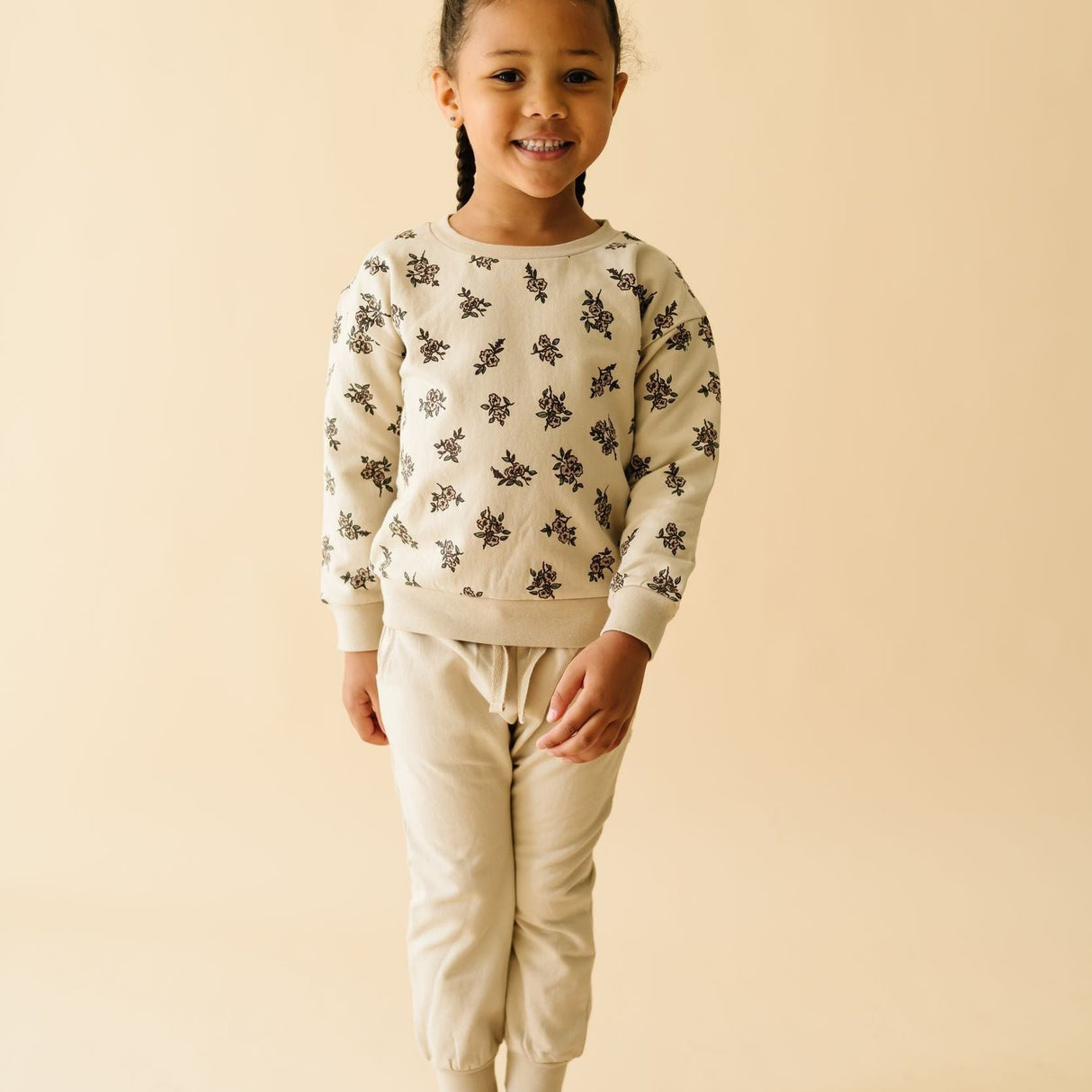 Organic Fleece Sweatshirt - Posy - HoneyBug 