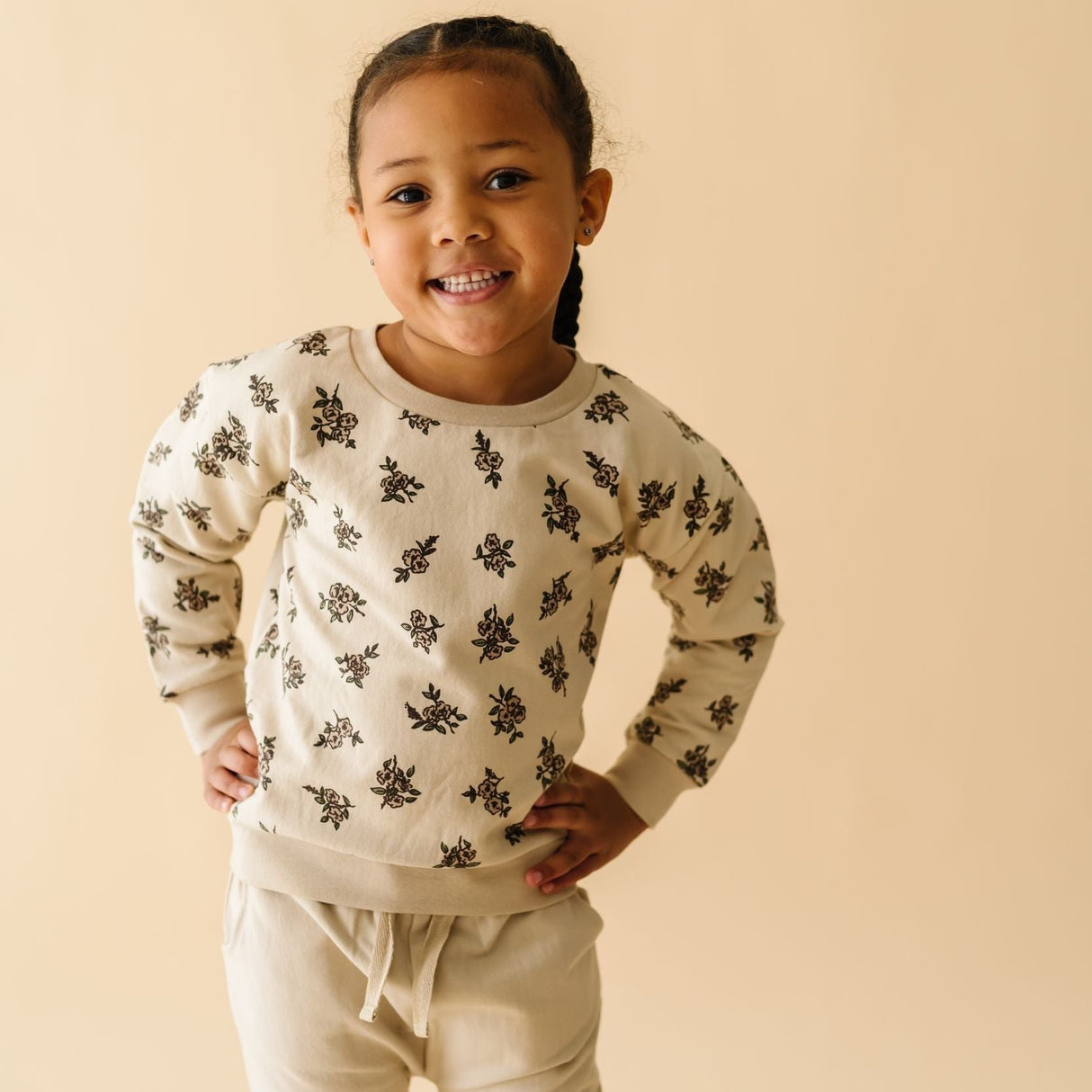 Organic Fleece Sweatshirt - Posy - HoneyBug 