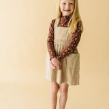 Organic Corduroy Pinafore Dress - Oat - HoneyBug 
