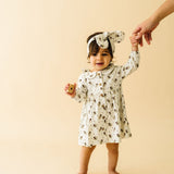 Organic Headwrap - Plum Ditsy - HoneyBug 