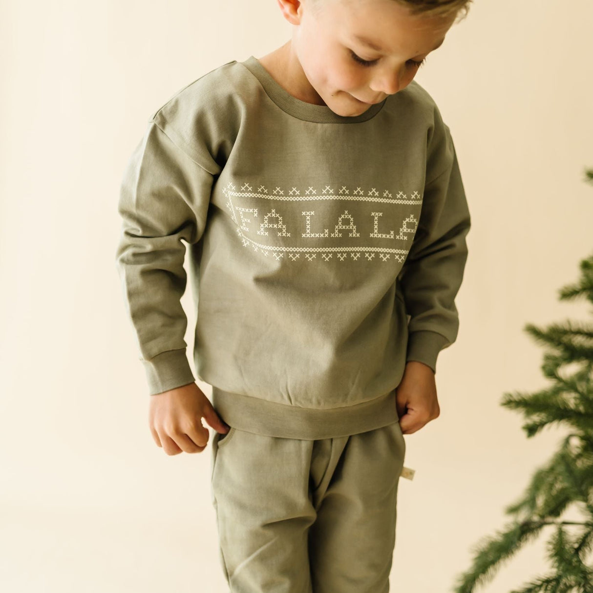 Organic Fleece Sweatshirt - Fa La La - HoneyBug 