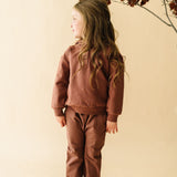 Organic Fleece Jogger Pants - Plum - HoneyBug 