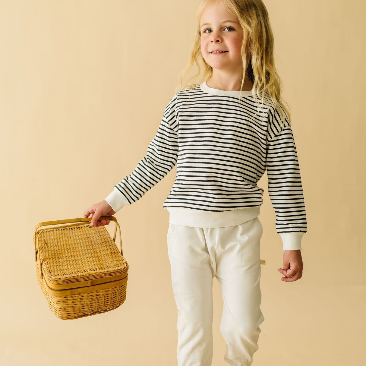 Organic Fleece Jogger Pants - Natural - HoneyBug 