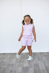 BAMBOO HOODIE TANK- Pink Dizzy Check - HoneyBug 