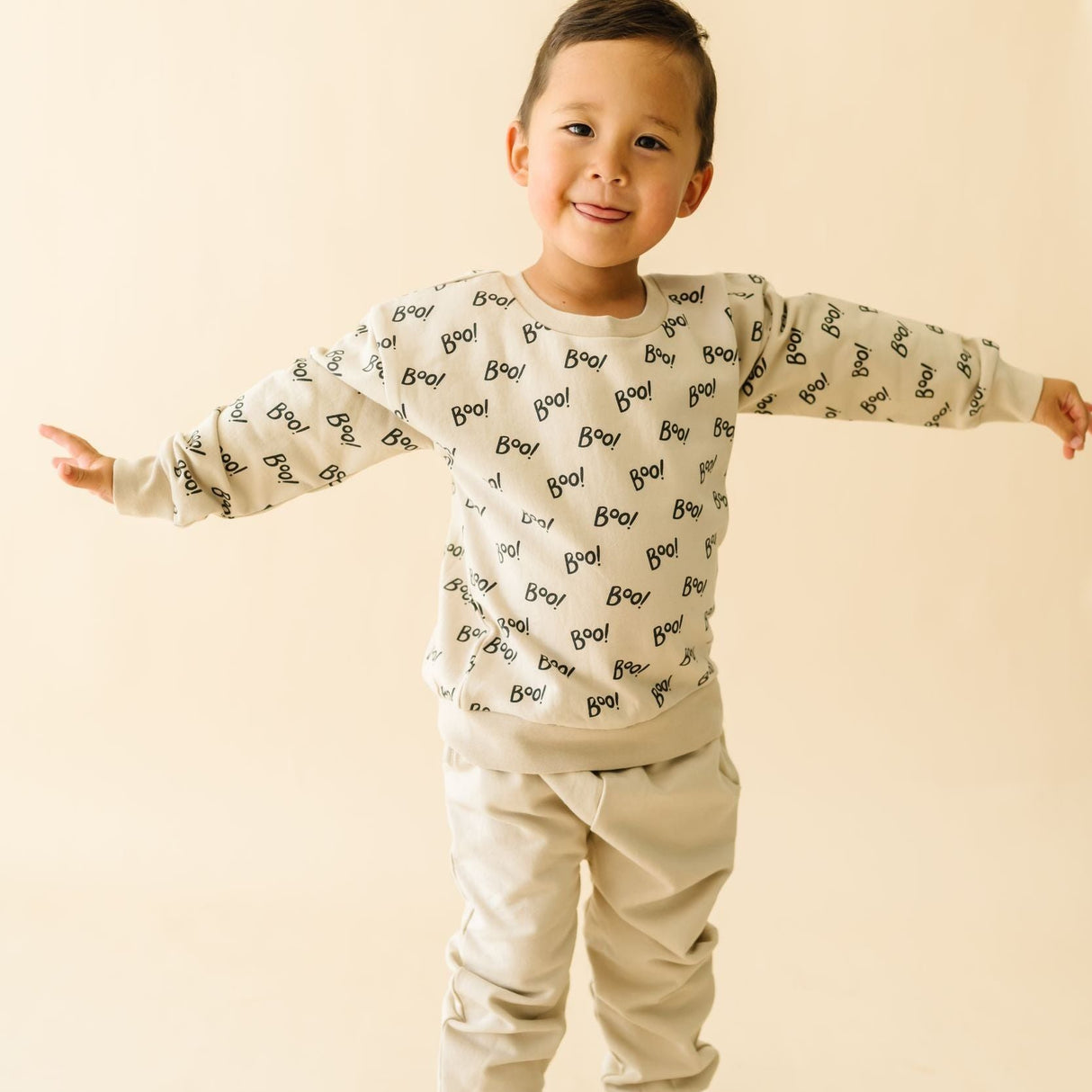 Organic Fleece Sweatshirt - Boo - HoneyBug 
