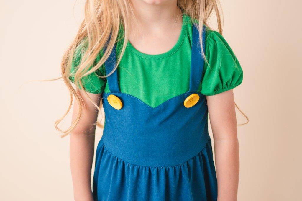 Green Super Bro Dress - HoneyBug 