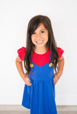 Red Super Bro Dress - HoneyBug 