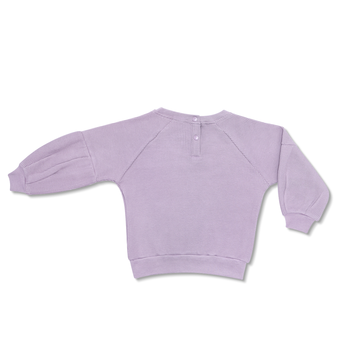 Waffle Balloon Sleeve Sweatshirt - Lavender - HoneyBug 