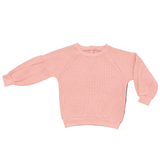 Waffle Balloon Sleeve Sweatshirt - Dusty Rose - HoneyBug 