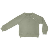 Waffle Crew Neck Sweatshirt - Olive Green - HoneyBug 