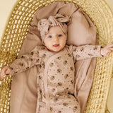 Organic Headwrap - Rose Ditsy - HoneyBug 