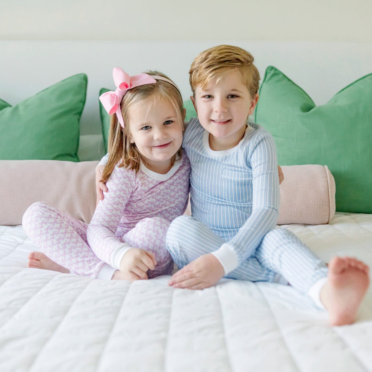 Bradford Boys’ Pima Cotton Pajama Pant Set - Classic Stripe - HoneyBug 