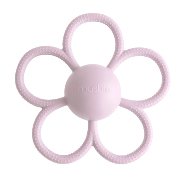 Daisy Rattle Teether - Soft Lilac - HoneyBug 