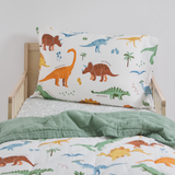 Cotton Muslin Toddler Bedding 3 Piece Set - Dino Names - HoneyBug 