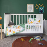 Cotton Muslin Toddler Bedding 3 Piece Set - Dino Names - HoneyBug 