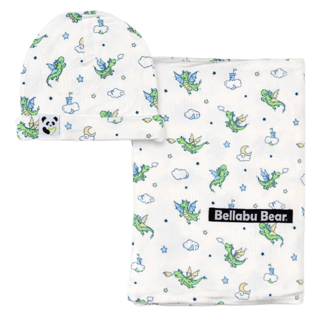 Dragon Bamboo Swaddle & Beanie Set - HoneyBug 