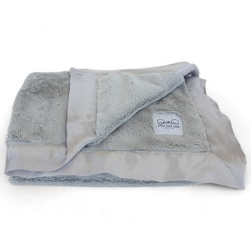 Luxury Satin Border Blanket - Silver