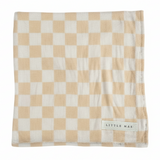 Beige & White Checkered Stretch Swaddle
