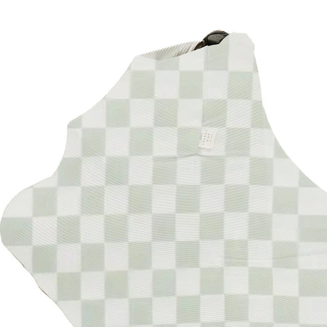 Leaf Green & White Checkered Carseat Cover
