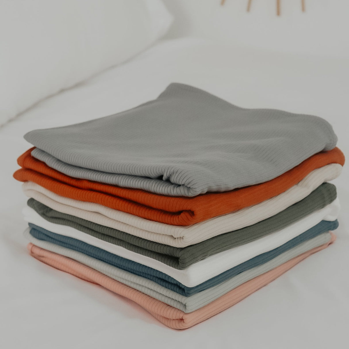 Rust Ribbed Stretch Swaddle